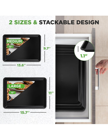 Juego de 2 Bandejas para Hornear Antiadherentes NutriChef