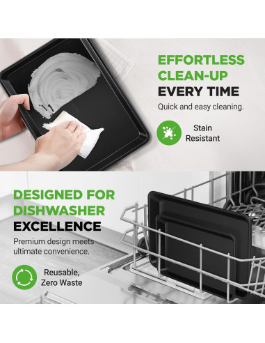 Juego de 2 Bandejas para Hornear Antiadherentes NutriChef