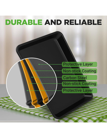 Juego de 2 Bandejas para Hornear Antiadherentes NutriChef