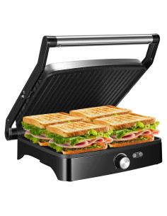 Prensa Panini Grill OSTBA 1200W 4 Rebanadas Acero Inoxidable
