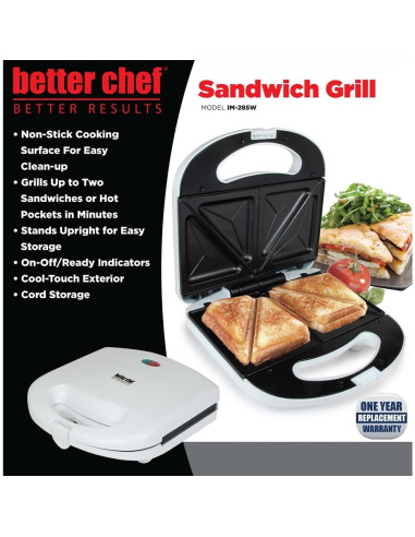 Prensa de Sándwich Eléctrica Mejor Chef IM-287R Antiadherente