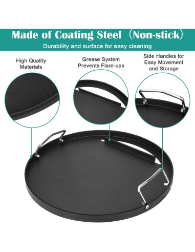 Plancha de Acero al Carbono EasiBBQ 44.45 cm para Parrillas Weber
