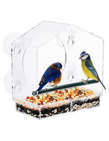 Comedero para Aves de Ventana PATIKIL Acrílico 20.3x10.2cm