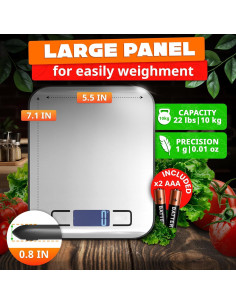 Báscula de Cocina Digital DIMROM DZC-16 10kg con Pantalla LCD 2