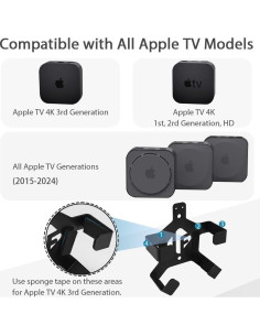 Soporte de Pared IFCASE para Apple TV 4K - Negro 2