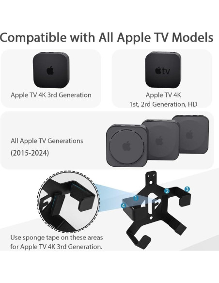 Soporte de Pared IFCASE para Apple TV 4K - Negro