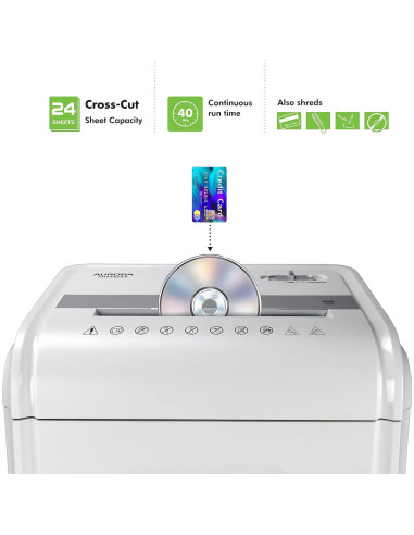 Destructora de papel Aurora AU2442XA 24 hojas P-4 40 min