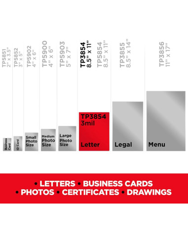 Bolsas de Laminado Térmico Scotch 50 Unidades Carta 3 mil