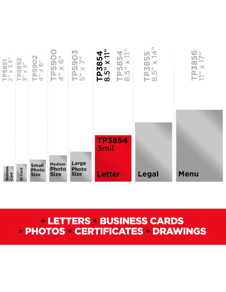 Bolsas de Laminado Térmico Scotch 50 Unidades Carta 3 mil