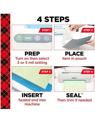 Bolsas de Laminado Térmico Scotch 50 Unidades Carta 3 mil