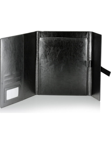 Carpeta de Cuero GALLAWAY LEATHER A4 Negra Organizador Slim