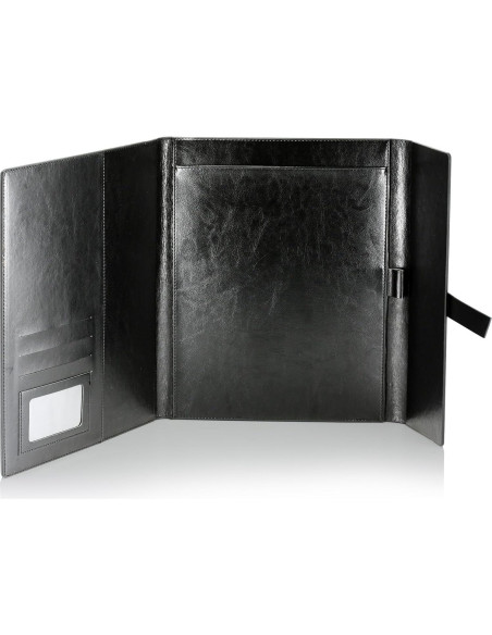 Carpeta de Cuero GALLAWAY LEATHER A4 Negra Organizador Slim Carpeta de Cuero GALLAWAY LEATHER A4 Negra Organizador Slim