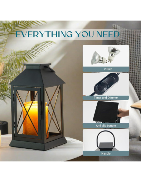 Lámpara Calentadora de Velas Aaffkaa Negra con Temporizador