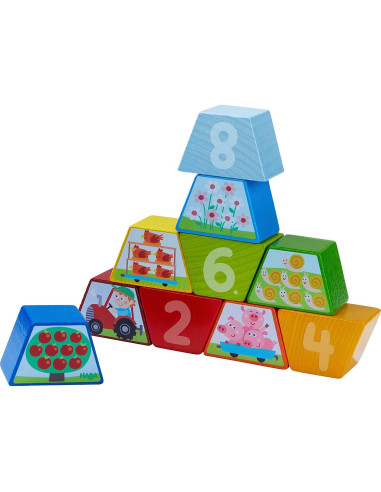 Bloques de Madera HABA Granja para Contar y Apilar 10 Piezas