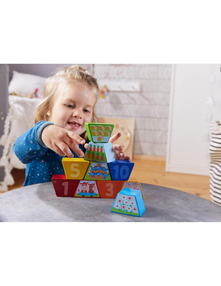 Bloques de Madera HABA Granja para Contar y Apilar 10 Piezas Bloques de Madera HABA Granja para Contar y Apilar 10 Piezas