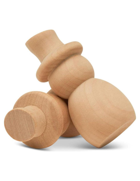 Muñecos de Nieve de Madera Woodpeckers 6.98 cm, Paquete de 25
