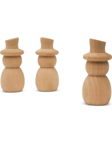 Muñecos de Nieve de Madera Woodpeckers 6.98 cm, Paquete de 25