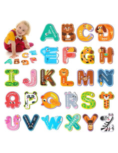 Letras Magnéticas Soarly 26 Piezas Alfabeto Animales para Niños