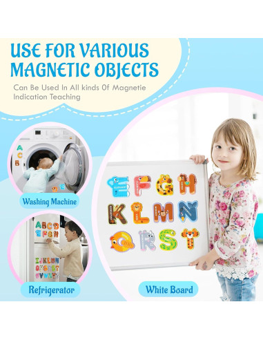 Letras Magnéticas Soarly 26 Piezas Alfabeto Animales para Niños