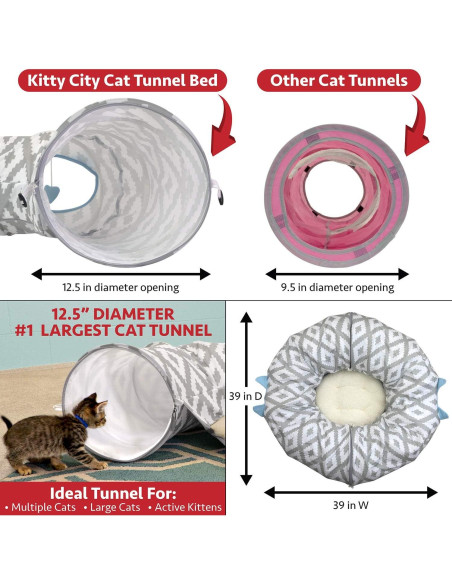 Cama Túnel para Gatos Kitty City 96.5x30.5cm Blanco Cama Túnel para Gatos Kitty City 96.5x30.5cm Blanco
