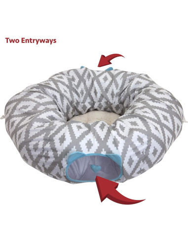 Cama Túnel para Gatos Kitty City 96.5x30.5cm Blanco