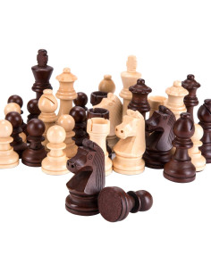 Piezas de Ajedrez de Madera AMEROUS - Rey 9.53 cm, 2 Reinas Extra 2