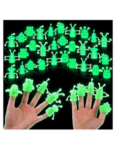 30 Muñecos de Dedo Brillantes Soulchen - Juguetes de Goma para Niños