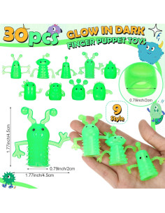 30 Muñecos de Dedo Brillantes Soulchen - Juguetes de Goma para Niños 2