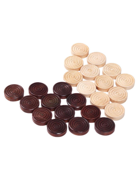 24 Piezas de Damas de Madera Ldabrye - Juego Clásico