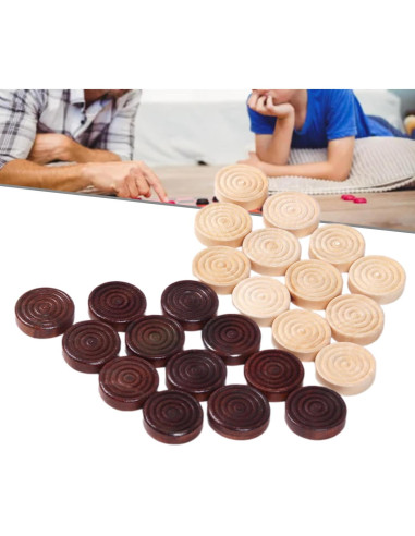 24 Piezas de Damas de Madera Ldabrye - Juego Clásico