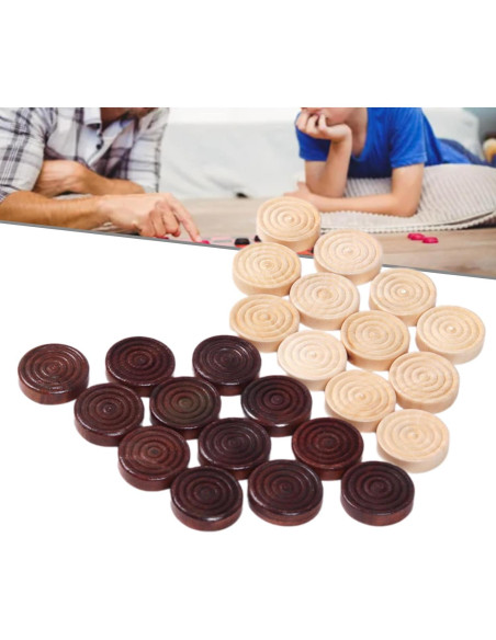 24 Piezas de Damas de Madera Ldabrye - Juego Clásico