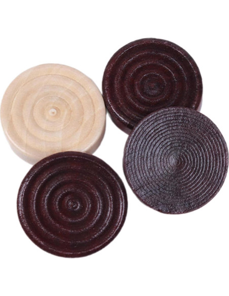 24 Piezas de Damas de Madera Ldabrye - Juego Clásico