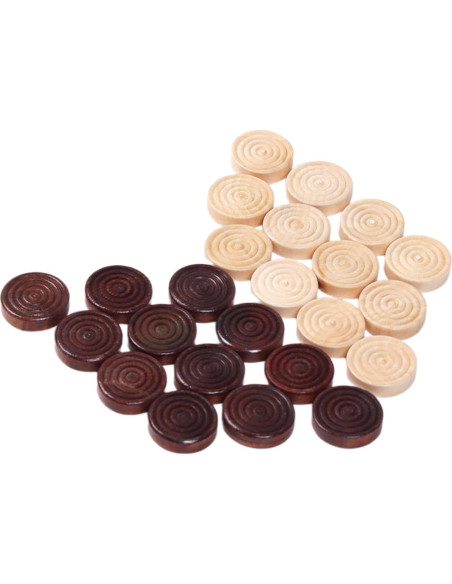 24 Piezas de Damas de Madera Ldabrye - Juego Clásico