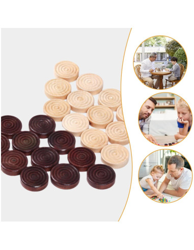 24 Piezas de Damas de Madera Ldabrye - Juego Clásico