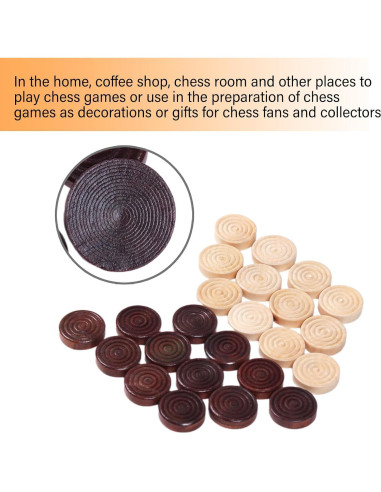 24 Piezas de Damas de Madera Ldabrye - Juego Clásico