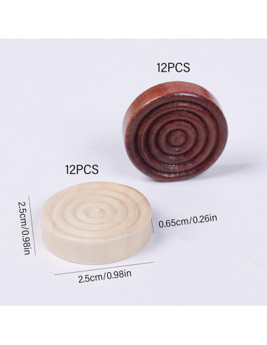 24 Piezas de Damas de Madera Ldabrye - Juego Clásico