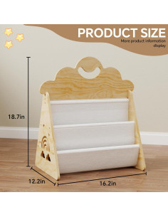 Estantería de Libros de Madera Montessori para Niños 2