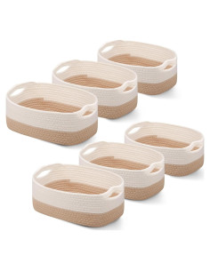 Cestas de Almacenamiento Trenzadas Sawysine 6 Piezas Algodón