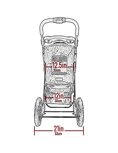 Carrito de Mascotas Pet Gear No-Zip NV para Gatos y Perros, Plegable