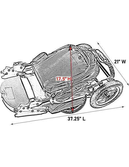 Carrito de Mascotas Pet Gear No-Zip NV para Gatos y Perros, Plegable