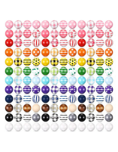 240 Cuentas de Madera Coloridas 16mm XunYee para Manualidades