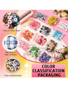240 Cuentas de Madera Coloridas 16mm XunYee para Manualidades 2