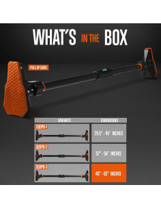 Barra Ajustable para Dominadas SQUATZ 109-157 cm Sin Tornillos 2