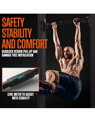 Barra Ajustable para Dominadas SQUATZ 109-157 cm Sin Tornillos