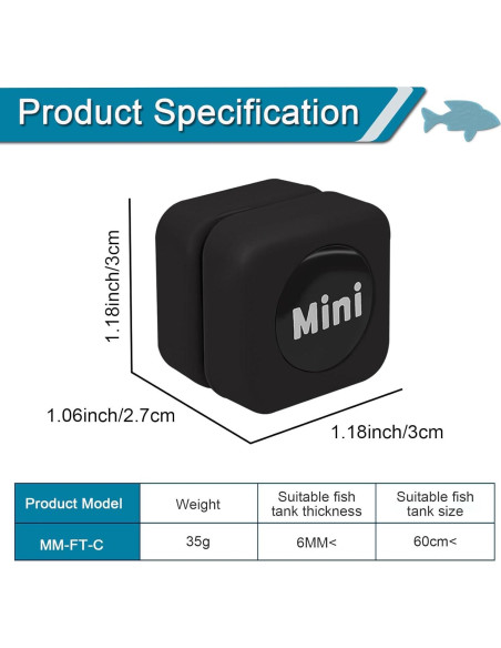 Limpiador Magnético de Acuario NASOFIR 30x30mm para Vidrio