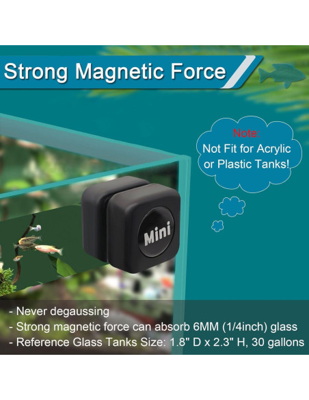 Limpiador Magnético de Acuario NASOFIR 30x30mm para Vidrio