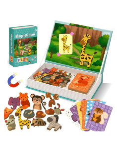 Libro Magnético Ocupado de Animales ROHSCE - Juguete Educativo 45 Imágenes