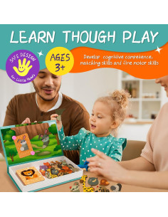 Libro Magnético Ocupado de Animales ROHSCE - Juguete Educativo 45 Imágenes 2