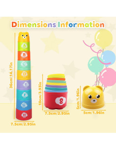 Juego de Tazas Apilables Coloridas Victob para Bebés 2