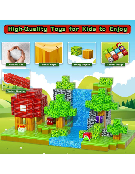 Bloques Magnéticos Kinhzrude 120 Piezas Juguete Educativo STEM